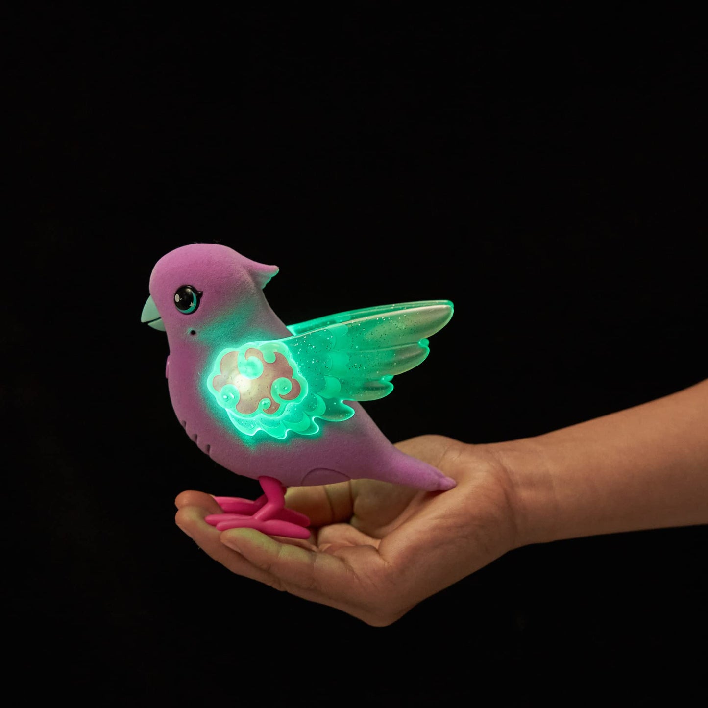 Little Live Pets - Lil Bird & Bird Cage: Polly Pearl, New Light Up Wings with 20 + Sounds, and Reacts to Touch
