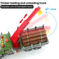Wenbeier Farm Truck Toy for Kids 15'' Large Timber Truck with Loading Crane and 6 Woods - Log Truck with Sound and Light Gift fo