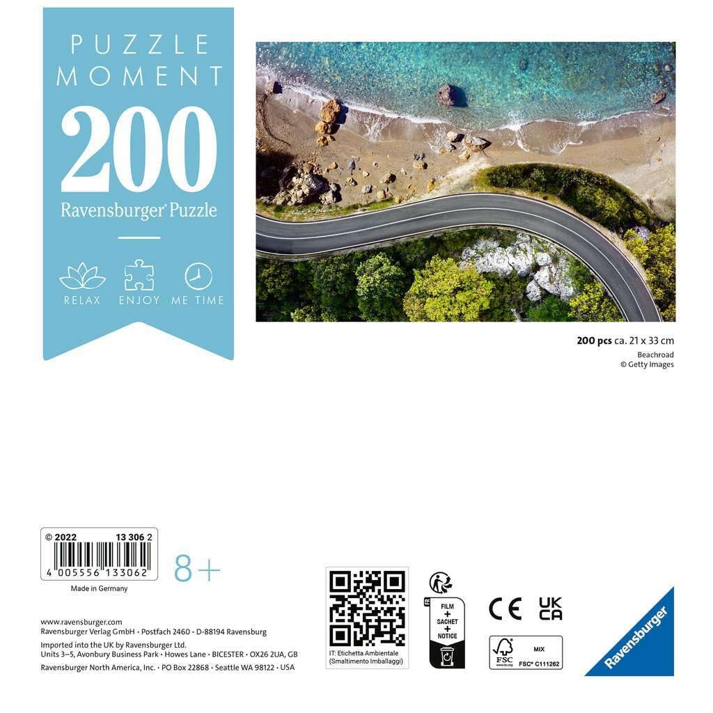 Ravensburger Puzzle Moment: Beach Road 200 Piece Jigsaw Puzzle For Adults - 13306 - Handcrafted Tooling, Made In Germany, Every Piece Fits Together Perfectly