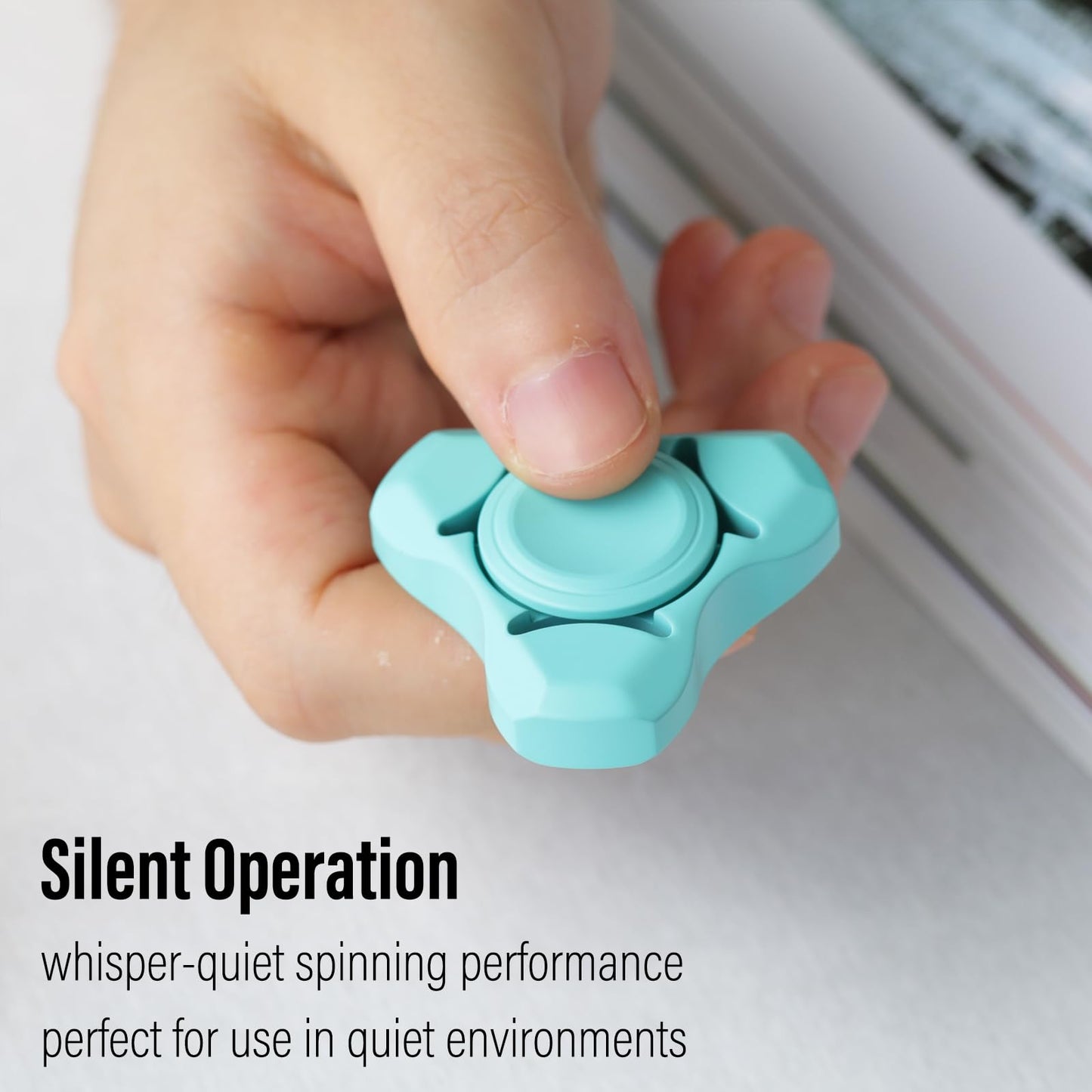 FREELOVE Metal Fidget Spinner for mature-themeds  Stainless Steel Heavy Spinning Toys  Small Mini Fox Hand Gyro  Bearing enhanced Long High Spin Fidget Block  Ceramic Plated Blue