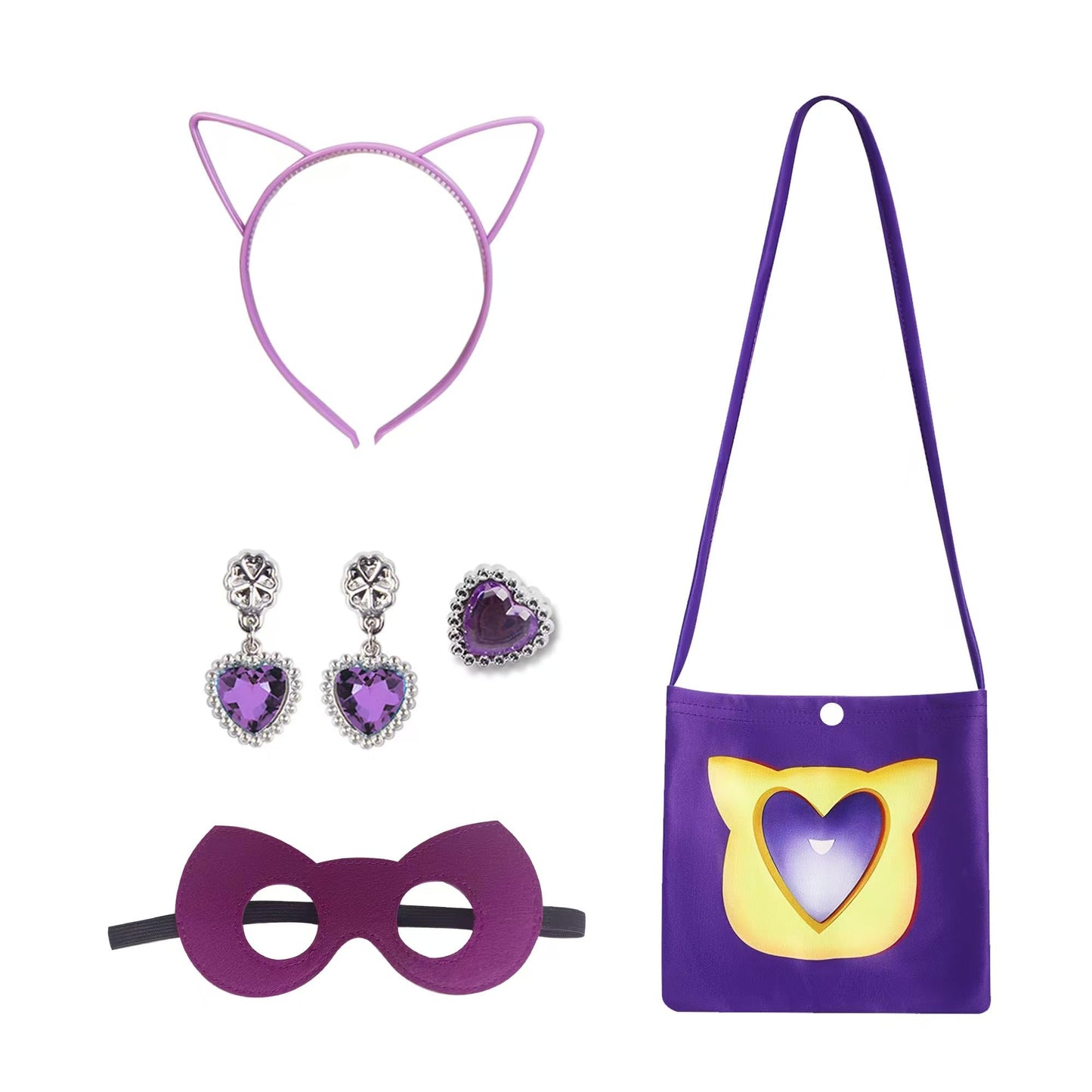 SHELOVESIT Girls Superhero Cosplay Costume Kitties Dress Movie Character Cat Dress Up Outfits - 110cm/3T-4T - Purple