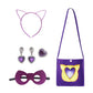 SHELOVESIT Girls Superhero Cosplay Costume Kitties Dress Movie Character Cat Dress Up Outfits - 120cm/4T-5T - Purple