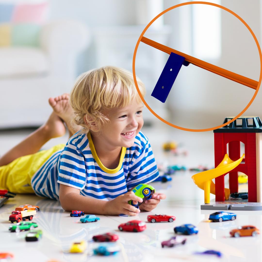 Racetrack Wall Connectors Compatible With Hot Wheels Tracks | Screw In Or Adhesive Version | Create Epic Racetracks | Made In Us