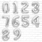 Number Balloon 40 Inch, Number Balloons Silver, Number 8 Balloon, Birthday Large Foil Silver Balloons, Birthday Party Graduation