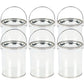 Clear Paint Can Containers with Metal Lids (Set of 6 Plastic Buckets) Great for Party Favors, Decor and DIY Projects