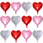 Red Heart Shaped Balloons Pack Of 12,18 Inch White Love Valentine Balloons Pink Heart Romantic Balloons For Valentines Day Propo