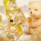 Honey Bear Dice Set D&D, DNDND 7PCSSweet Dice Set with Velvet Pouch for DND Dungeons and Dragons Role Playing Games and Tabletop
