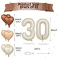 Biapian 40 Inch Cream Number 30 Balloons, 8Pcs Large Foil Number 3 & 0 Balloons With 18'' Cream White Heart Balloon For 30Th Yea