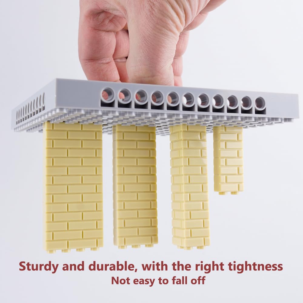 Wsryltch Classic Wall Bricks Bulk Accessories: 340 Pcs Masonry Profile Building Block Parts And Pieces Sets(Light Gray)