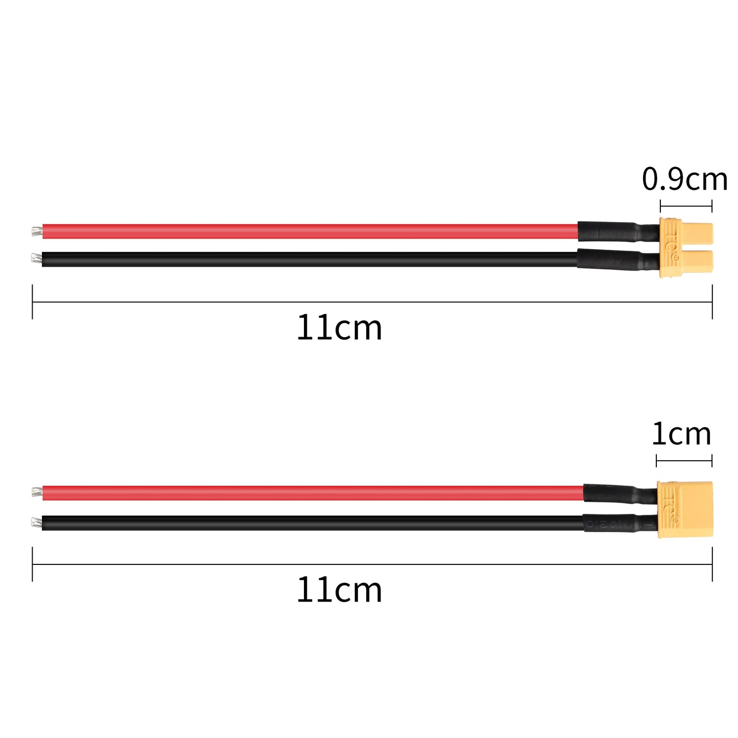 YACSEJAO 2 Pairs XT30U Male and Female Connector 18AWG 4 inch XT30U Plug Silicone w/Battery Straps RC Lipo Battery Cable for RC