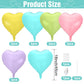 Pastel Colorful Heart Balloons,10Pcs Rainbow Foil Heart Shaped Balloons,18Inch Pink Blue Yellow Green Purple Helium Balloons For