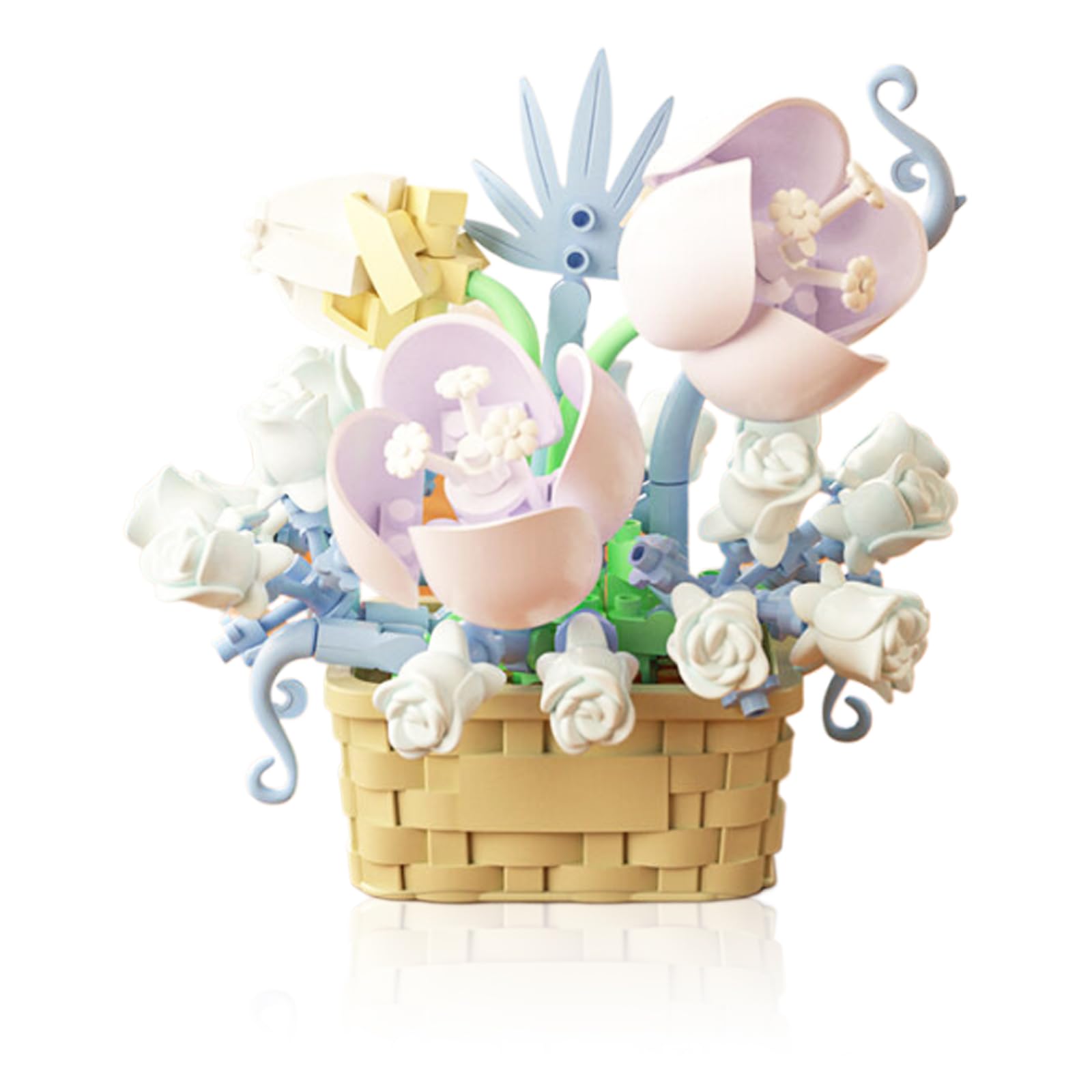 Vilbocr Mini Flowers Building Block Set Flower Blocks Toys Plants and Succulent Toys Building Block Flowerpot Botanical Collection Birthday Gift for Girls Boys mature-themeds Kids Ages 6+ (Narcissus 166Pcs)
