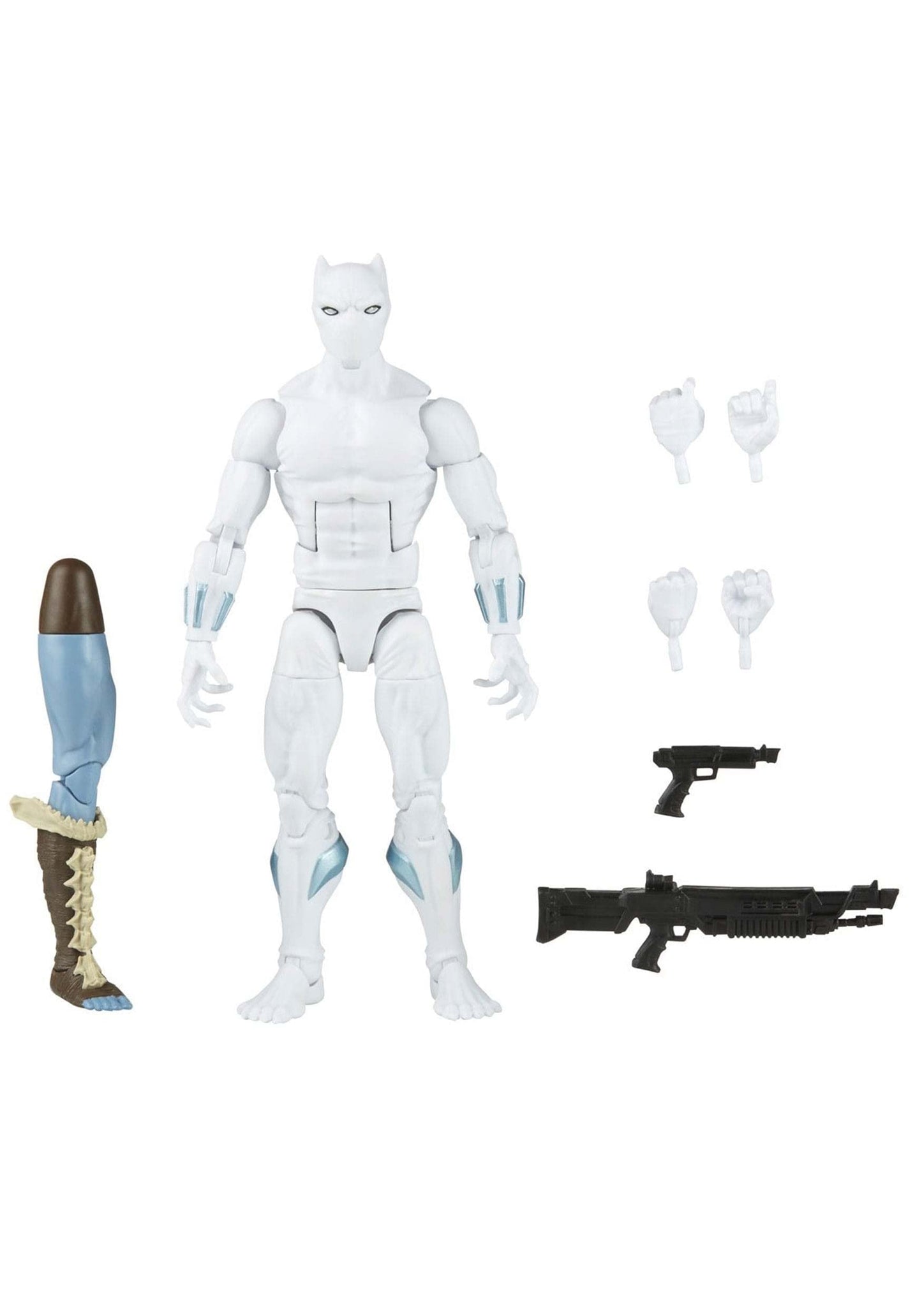Marvel Legends Black Panther 6-inch Action Figure Toy - Includes 6 Accessories & 1 Build-A-Figure Part, White, Model F3678