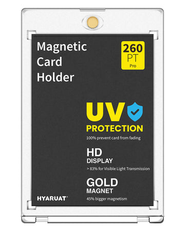 Hyaruat 260Pt Magnetic Card Holders For Thick Trading Cards - Clear One Touch Hard Case With Gold Magnet, Uv Protection, Fits Ba