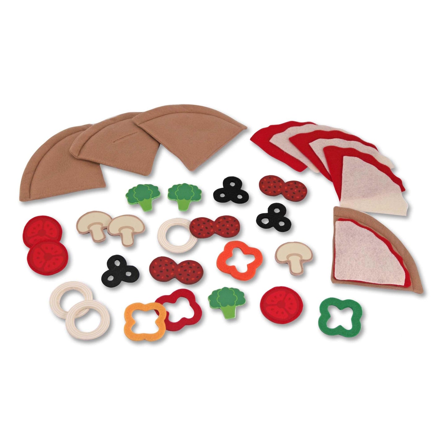 Melissa & Doug Felt Food Mix And Match Pizza Play Food Set - 42 Pieces Felt Pizza Play Set For Kids Kitchen, Pretend Toy For Tod