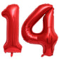 40 Inch Red 14 Number Balloons Giant 14 Or 41 Balloons Red Birthday 14 Balloons 14Th Birthday Anniversary Party Decorations Supp