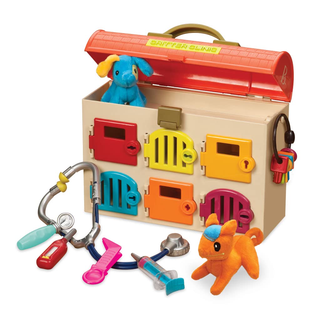 B. toys- Critter Clinic- Pretend Play Toy Vet Set For Toddlers, Kids - Pet Care Set- Vet Clinic - 2 Years +