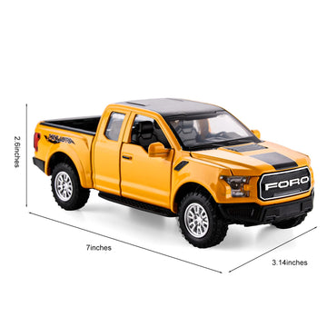 SASBSC F150 Pickup Truck Toys for Boys Age 3-8 Raptor Toy Trucks for Boy Ages 4-7 Diecast Metal Model Truck with Light and Sound