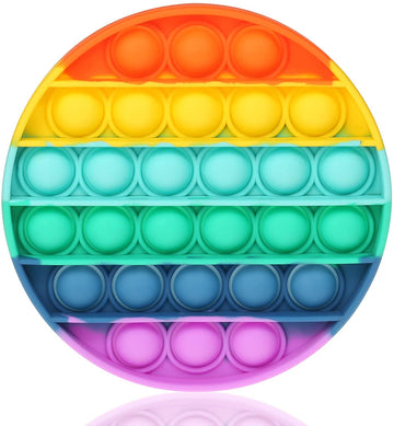 AIMERS Pop Fidget Toy Squeeze Sensory Toys Poppet Fidget Toy for Toddler Kids Toys Fidget Toys Pop Game (Rainbow Circle)
