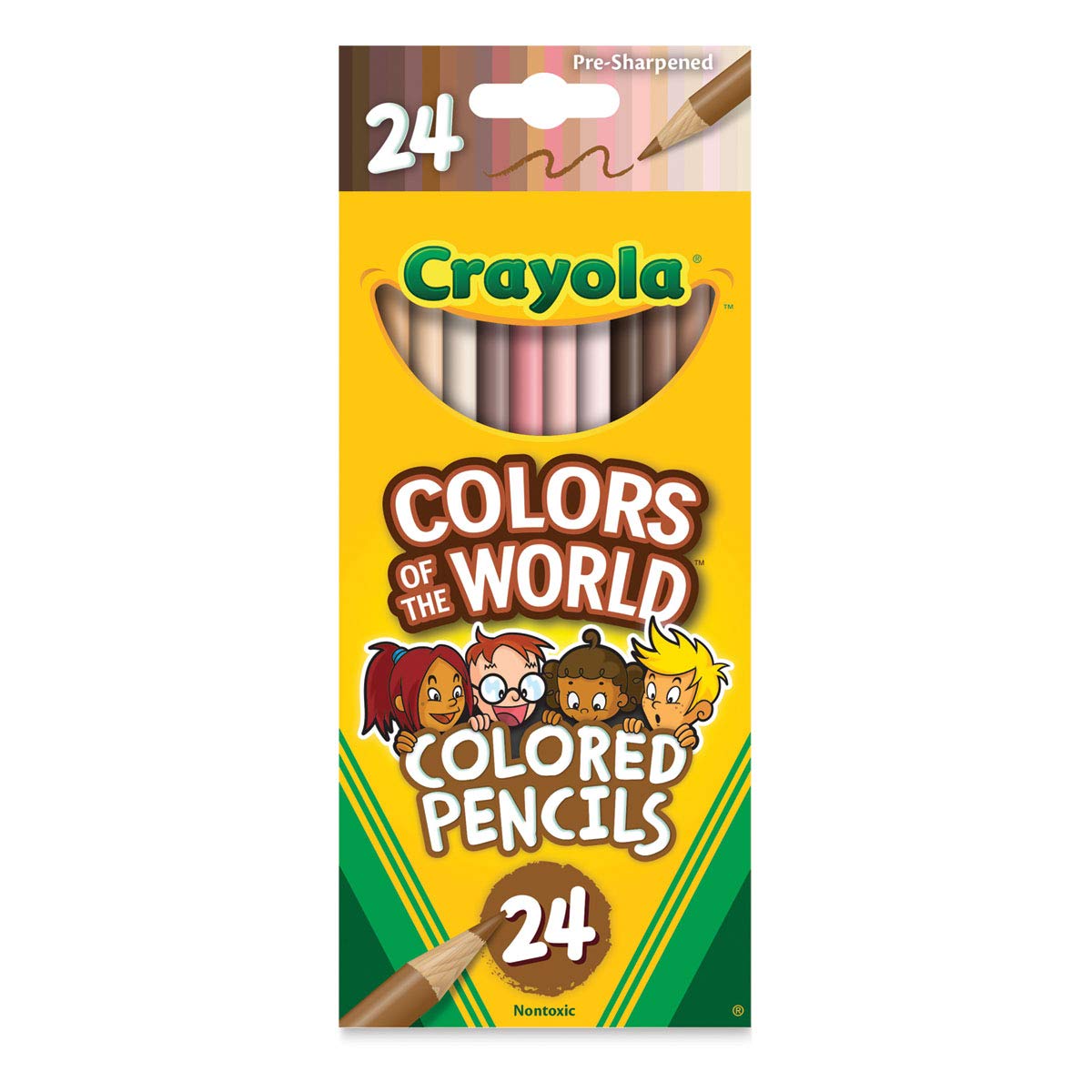 CRAYOLA Colours of The World Colouring Pencils - Assorted Colours (Pack of 24) | Colours That Represent Skin Tones from Around T