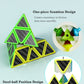 Roxenda Pyramid Speed Cube, 3X3X3 Qiming Pyramid Speed Cube Triangle Cube Puzzle Magic Cube (Carbon Fiber)