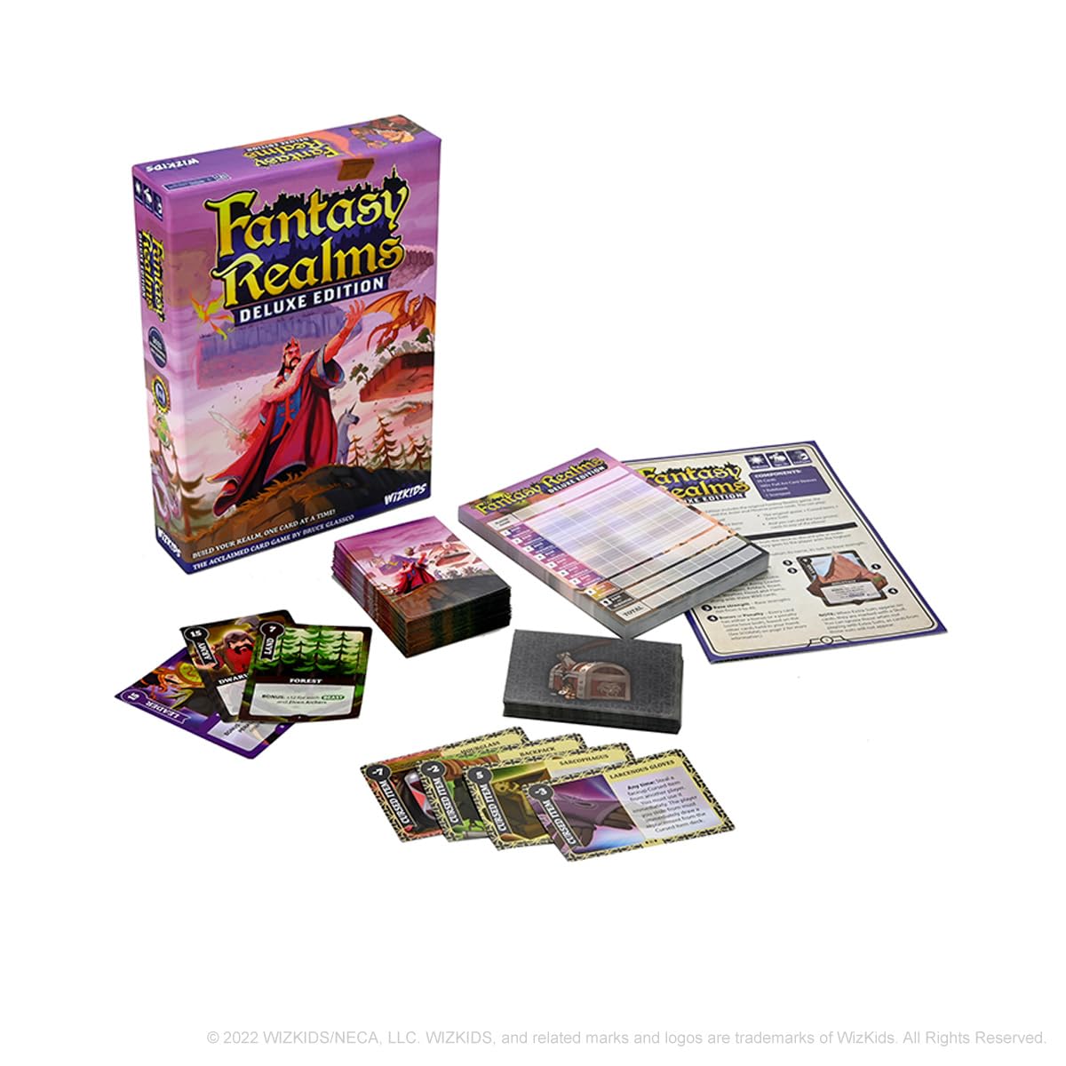 WizKids Fantasy Realms Deluxe Edition Board Game - Small, Purple, Plastic, Model 84077