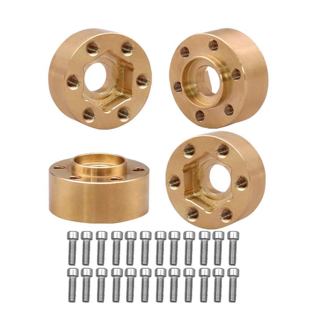 MUHIKRT Brass Weights 6mm 9mm 12mm 15mm 22mm Wheel Hex Hub Widen Adapter for 1/10 RC Crawler 1.9 2.2 Wheels Rims SCX10 TRX4 (9mm