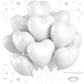 12 Pcs Heart Balloons, 18 inch White Heart Shaped Balloons, Big Heart Mylar Helium Balloons, Heart Love Foil Balloons for Weddin