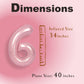 Suwen 40 Inch Pink Large 6 Number Balloons Big Foil Helium Number Balloons 0-9 Jumbo Happy 6Th Mylar Birthday Party Decorations