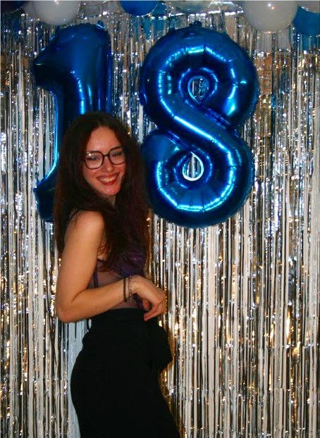 Navy Blue Giant Number 8 Balloon 40 Inch, 8Th Eight Blue Birthday Decorations, Men Women 8 18 28 38 80 88 Birthday Number Balloo