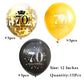 Shuntai 70Th Birthday Balloons Black And Gold 70Th Birthday Decorations For Men Women Latex Confetti Printed Number Balloon 70 Y