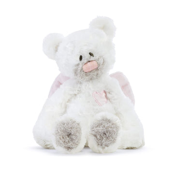 Demdaco Pink Guardian Angel Bear 9.5 Inch Plush Children'S Stuffed Animal Activity Rattle Toy