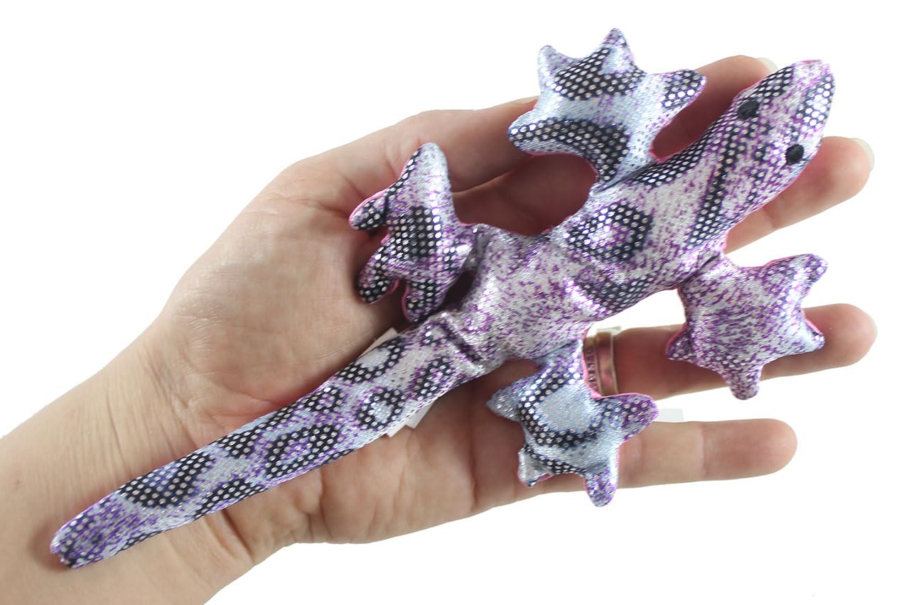 Set Of All 4 Colors - Lizard Sand Filled Animal Toy - Heavy Weighted Sandbag Animal Plush Bean Bag Toss - Shimmering Gecko Senso