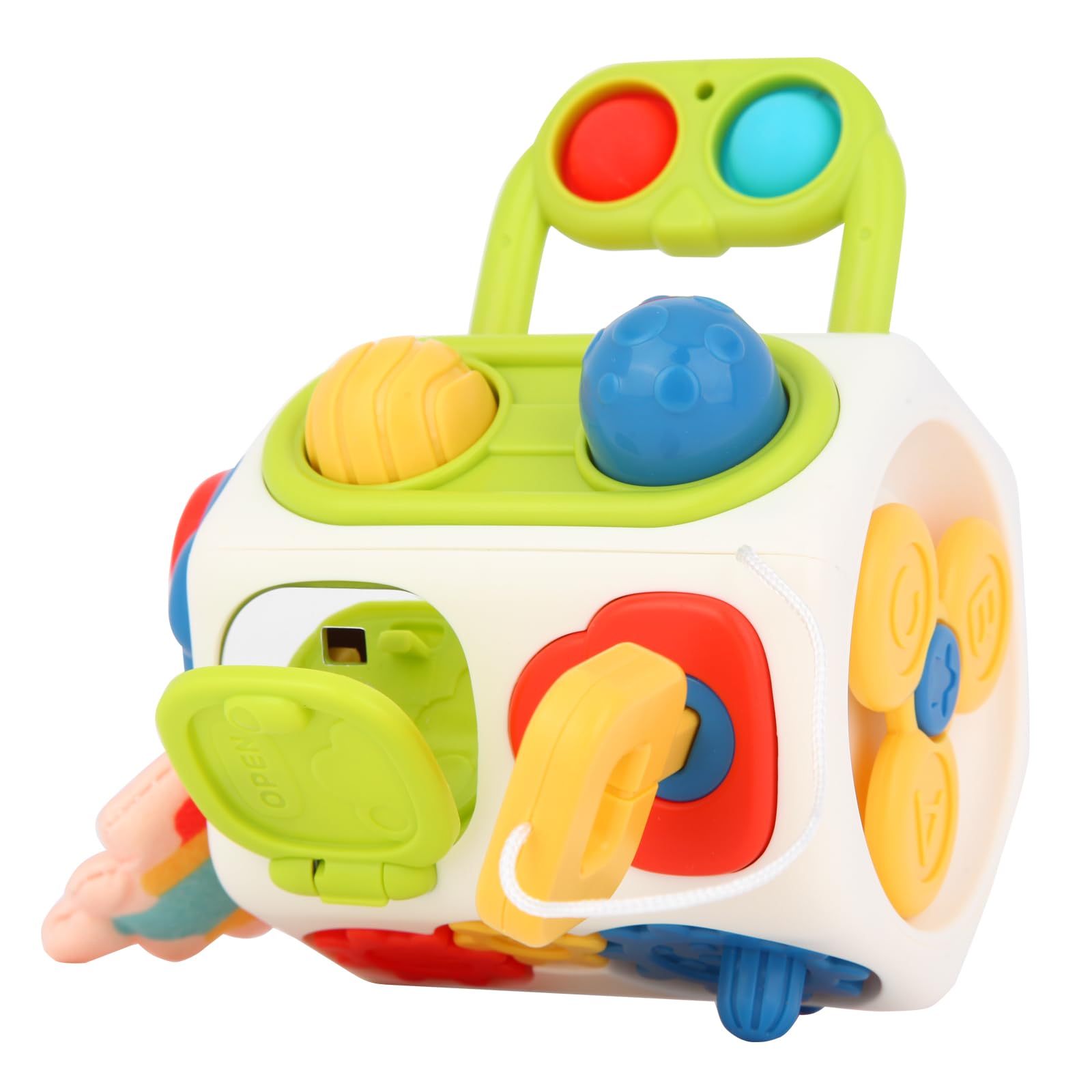 Mignonlique Activity Cube, Busy Cube For Children Over 18 Months, Travel Toys For Toddlers 1-3, Montessori Toys, 10 In 1 Multi-F