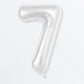 Flyloons 7 number Foil Balloon Silver 16 inch Size For Baby Kids Boys Girls Happy Birthday Decoration Items 7th Year Number Ball