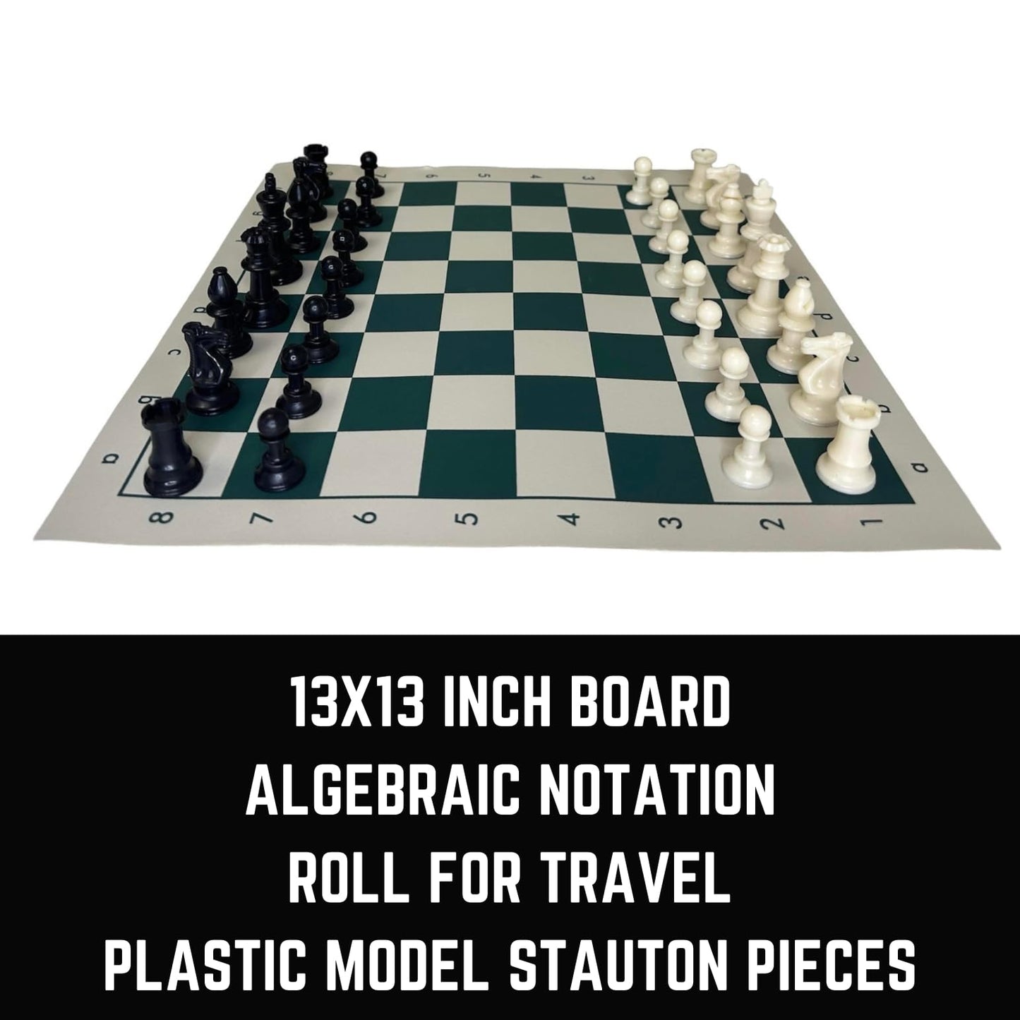 Getorium Tournament Chess Set: Portable And Professional Set With Travel Portable Plastic Tube Roll. Plastic Staunton Chess Piec