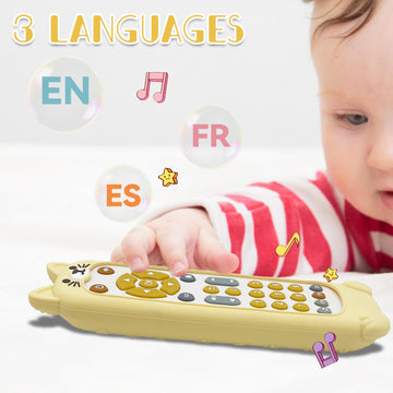 Soft Silicone Musical Teething Toys For Toddlers, Babies, Boys, Girls, 6-12 Months Baby Remote Control Shape Molar Teether Chew