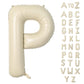 Biapian 40 Inch Letter P Balloons, Giant Cream P Foil Balloon, Big Single Alphabet A-Z Balloons, Beige Large Aluminum P Balloons