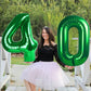 40 Inch Dark Green Number 2 Balloon, Two Balloon Number 2Nd 12 21St Birthday 2025 Party Decorations For Celebration Graduations