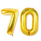 Flyloons 70 number Golden Foil Balloon 16 inch Size Birthday Decoration Items Pack of 2 | 70th Year Balloons | Seventy
