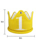 Lujuny Knit 1st Birthday Hat - Soft Baby Crown Headband Cap for Party Costume Photoshoot (YELLOW)