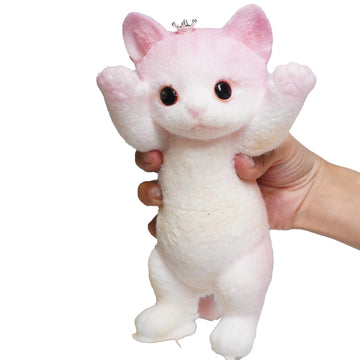 Taba Giant Cat Squishy for Kids Adults, Big Furry Cat Squishy Toys for Stress Relief, Super Soft Squeeze Fidget Toy (Hands up ca