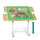 Fanwer Puzzle Table with Drawers, 1500 Piece Jigsaw Puzzle Table, Adjustable Height & Angle, 35x26in, Green Surface, Model TTCSC-zhuhe