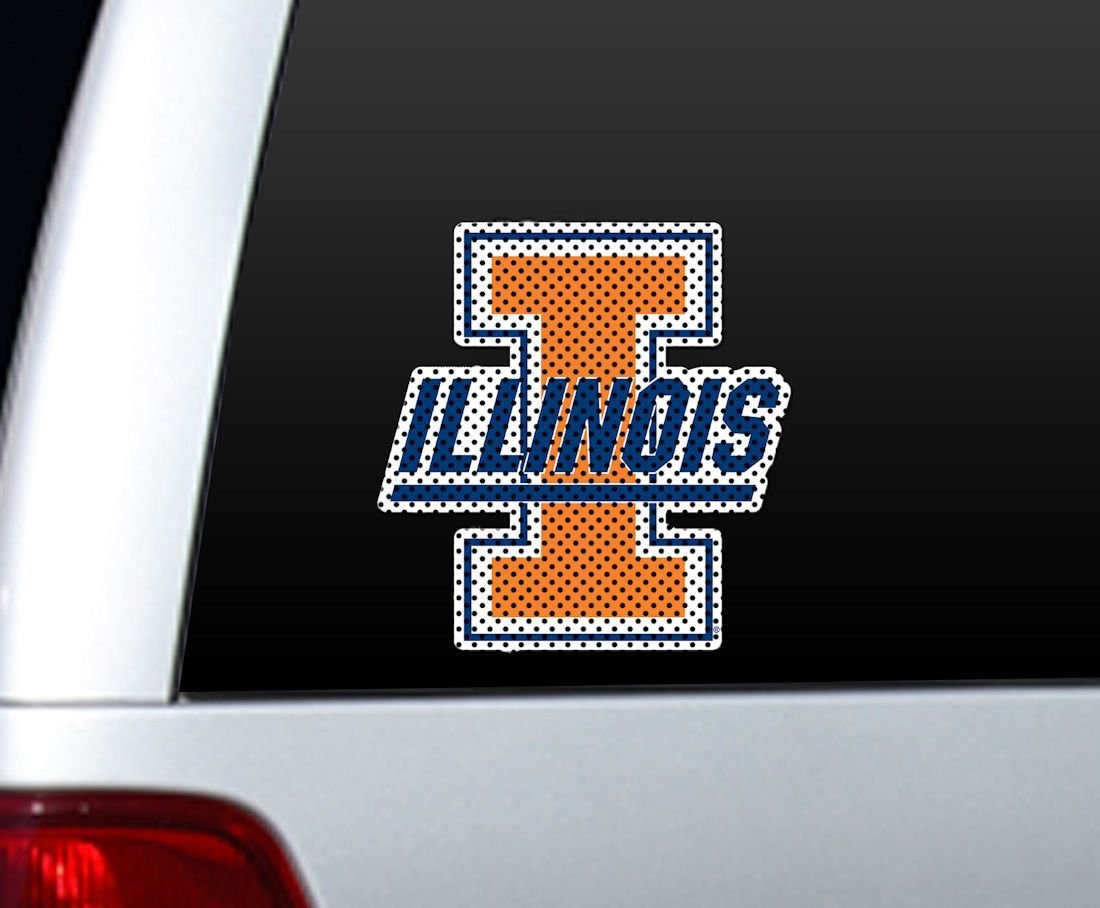 NCAA Illinois Large Window Film, One Size, Multicolor