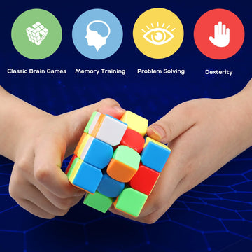 Steam Life Speed Cube Set 8 Pack Magic Cube | Includes Speed Cubes 3X3, 2X2, 4X4, Pyramid Cube, Megaminx Cube Bundle Collection Cube Toys For Kids & Adults