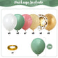 Retro Green Pink Balloons, 35Pcs Sage Green Dusty Pink Metallic Gold Latex Balloons Set, Olive Green Pink White Gold Confetti Ba