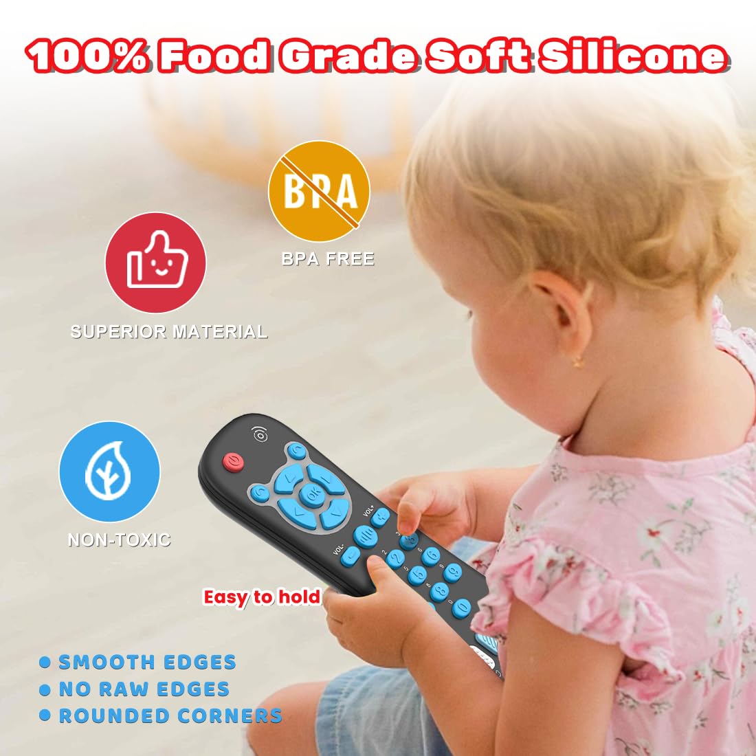 Baby Remote Control Toy For 1 Year Old Boys Girls Gifts Realistic Toddler Tv Remote Toy With Music And Light Early Education Lea