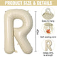 Letter Balloons Beige,40 Inch Letter R Balloons,A-Z Alphabet Name Foil Balloons,Big Single Cream Aluminum R Word Balloons Helium