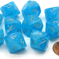 Chessex Manufacturing Chx27366 D10 Clamshell Gnd Luminary Sky & Silver Dice - 10 Piece