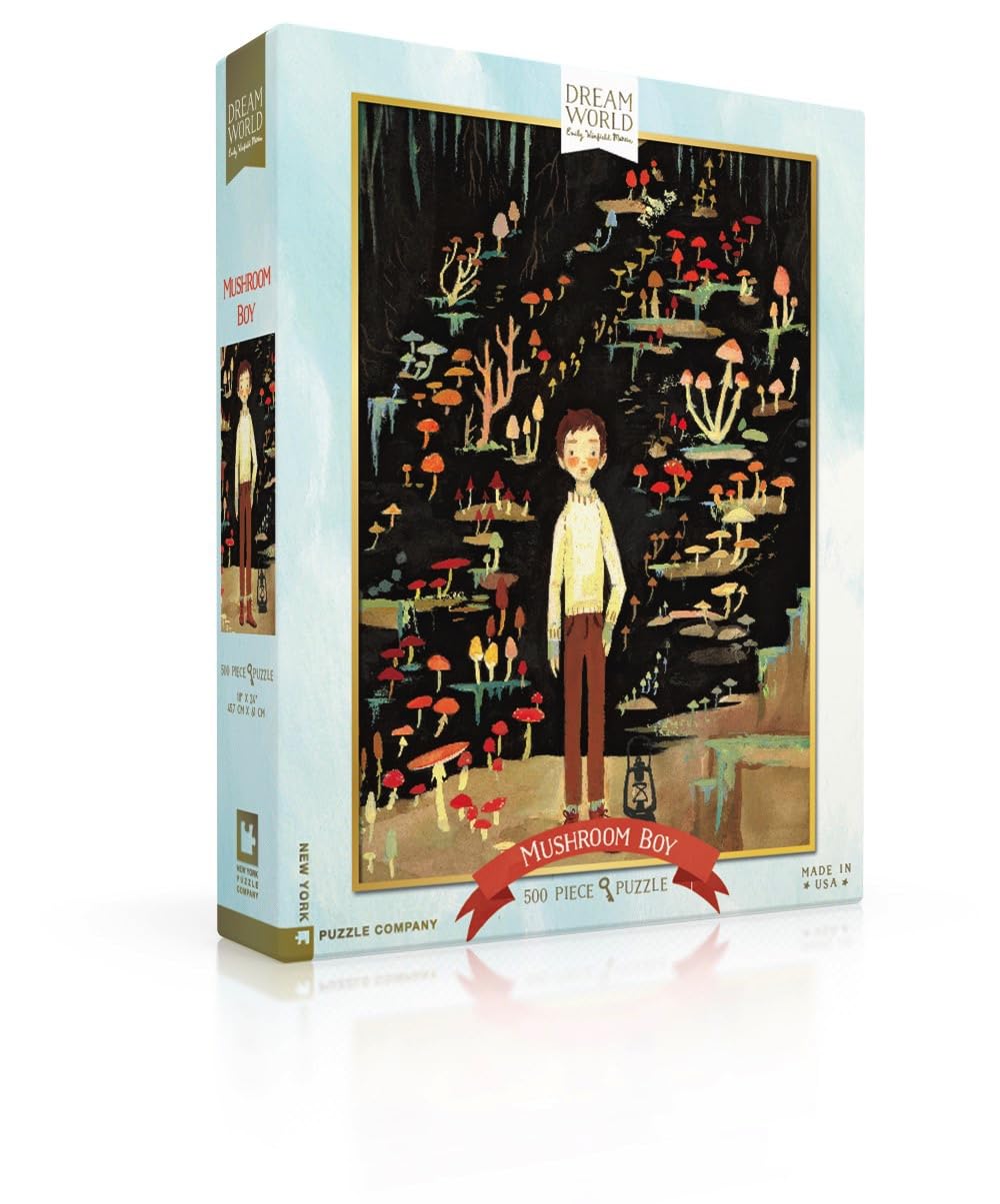 New York Puzzle Company - Dream World Mushroom Boy - 500 Piece Jigsaw Puzzle For Adults By Emily Winfield Martin